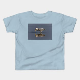 Grey Heron fishing Kids T-Shirt